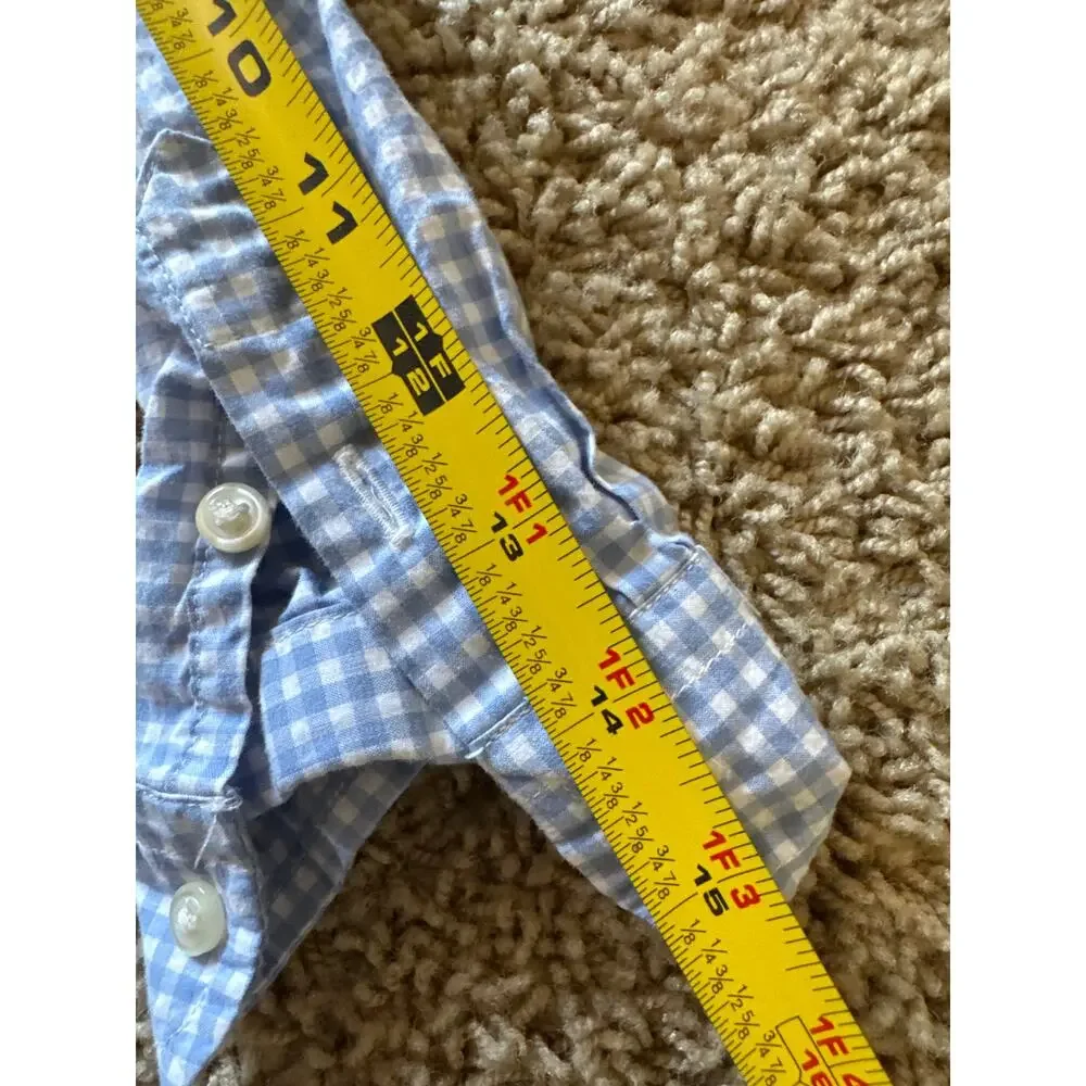 Ralph Lauren Blue White Gingham Navy Pony Logo Toddler Size 5 Button Up Shirt